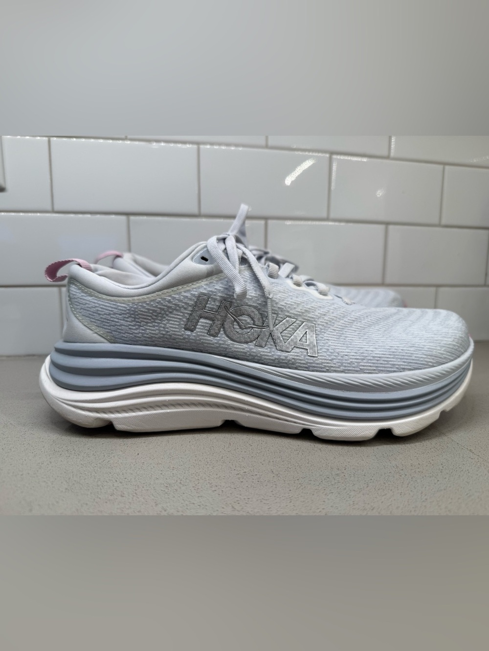 Very Lightly Worn - HOKA Gaviota 5 - Sea Ice / Pink Twilight - Picture 4 of 7